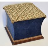 19th century ottoman, upholstered top, interior and sides on plain base with moulded edge