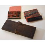Mixed Lot: tie-press, together with a quantity of glass magic lantern slides and a further box