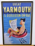 Two reproduction advertising posters for Great Yarmouth