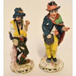 Group of two Continental porcelain figurines, after Meissen, possibly Sitzendorf, one modelled as