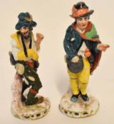 Group of two Continental porcelain figurines, after Meissen, possibly Sitzendorf, one modelled as