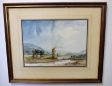John Taunton, signed and dated 81, watercolour, Mountain landscape, 35 x 46cm