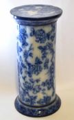 Wedgwood late 19th century jardiniere stand decorated with a blue floral design, 53cm high