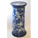 Wedgwood late 19th century jardiniere stand decorated with a blue floral design, 53cm high