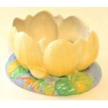 Clarice Cliff jardiniere modelled for Royal Staffordshire as a bowl on a lily pad