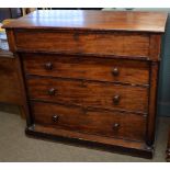 Victorian mahogany chest, single frieze drawer over three further graduated full width drawers