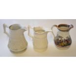 Group of three 19th century jugs, one impressed Shanghai, a further jug from the British Heritage