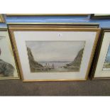 William Freeman, watercolour, Figures by a lake, 35 x 53cm, Coastal scene with figures, 38 x 53cm,