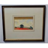 Godfrey Sayers, signed watercolour, Poppy field, 11 x 16cm