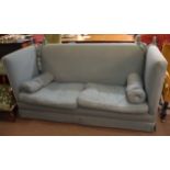 Reproduction Knole sofa, upholstered in pale blue, 212cms wide