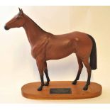 Beswick ware Connoisseur model of Red Rum on wooden oval base