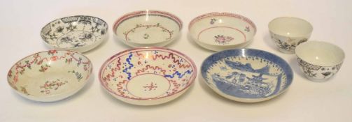 Quantity of 18th century Chinese ceramics decorated en grisaille with two further English