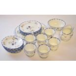 Group of English porcelain tea wares by Paragon comprising six cups, saucers, side plates, larger