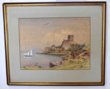 P C, monogrammed and dated 80, watercolour, inscribed "Dunelly Castle", 44 x 60cm