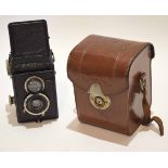 Mid-20th century Rolleiflex camera, No 104178, Franke & Heidecke, Braunschweig, height 13cm in its