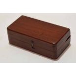 Mahogany and boxwood line inlaid travelling chess set of hinged form with chequerboard inlaid