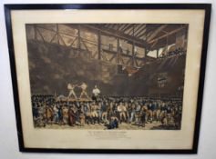 After T Blake, engraved by C Turner, hand coloured engraving, "The Interior of the Fives Court