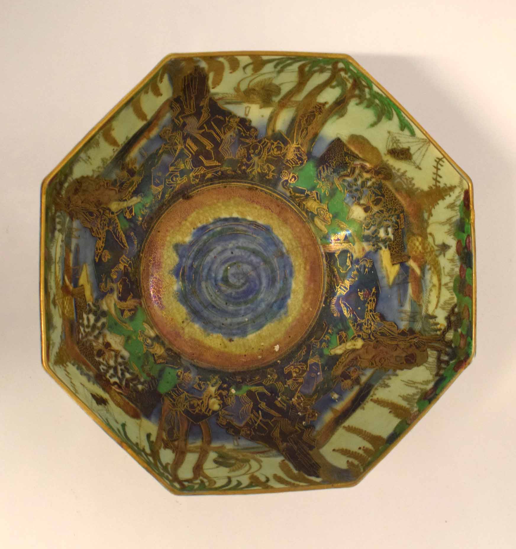 Wedgwood lustre ware fairyland bowl, octagonal shape with a design by Daisy Maekij-Jones, pattern - Image 2 of 3