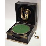 Mid-20th century portable record player "Soundbox Telesmatic for Decca "The Portable"", the black