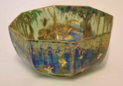 Wedgwood lustre ware fairyland bowl, octagonal shape with a design by Daisy Maekij-Jones, pattern