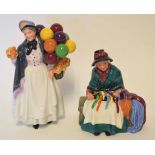 Two Royal Doulton figures, one Silks and Ribbons and the other of The Balloon Seller