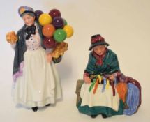 Two Royal Doulton figures, one Silks and Ribbons and the other of The Balloon Seller