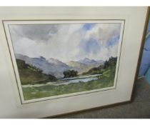 John Cochran, signed watercolour, Lakeland scene, 25 x 35cm, mounted but unframed