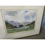 John Cochran, signed watercolour, Lakeland scene, 25 x 35cm, mounted but unframed