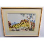 Gloria Pannka, (Albert Namatjira's Grand-daughter), watercolour, Australian landscape, 35 x 50cms