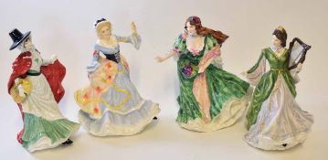 Group of four Royal Doulton figurines from the Ladies of the British Isles series