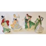 Group of four Royal Doulton figurines from the Ladies of the British Isles series