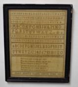 Early 19th century sampler, Mary Simpson, Manor School, York dated 1807, 34cm wide