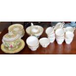 Extensive china tea service comprising cups, saucers, plates and various bowls