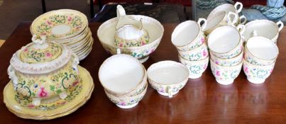 Extensive china tea service comprising cups, saucers, plates and various bowls
