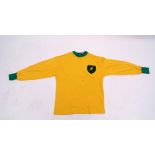 Norwich City F C replica shirt, signed by the players at a 1999 reunion including Ron Ashman, Ken