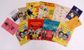 Assorted Boxing Programmes from 1950's including Freddie Mills, Sugar Ray Robinson, Randolph