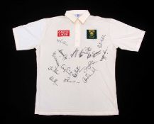 1994 South Africa cricket shirt, signed by the first touring side