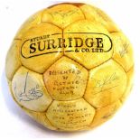 Norwich City F C football signed by players cica 1970's including Jimmy Bone