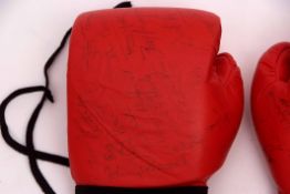 Pair of BRYAN boxing gloves, signed by various including Reg Gutteridge, Ron Pudney, Dick Richardson