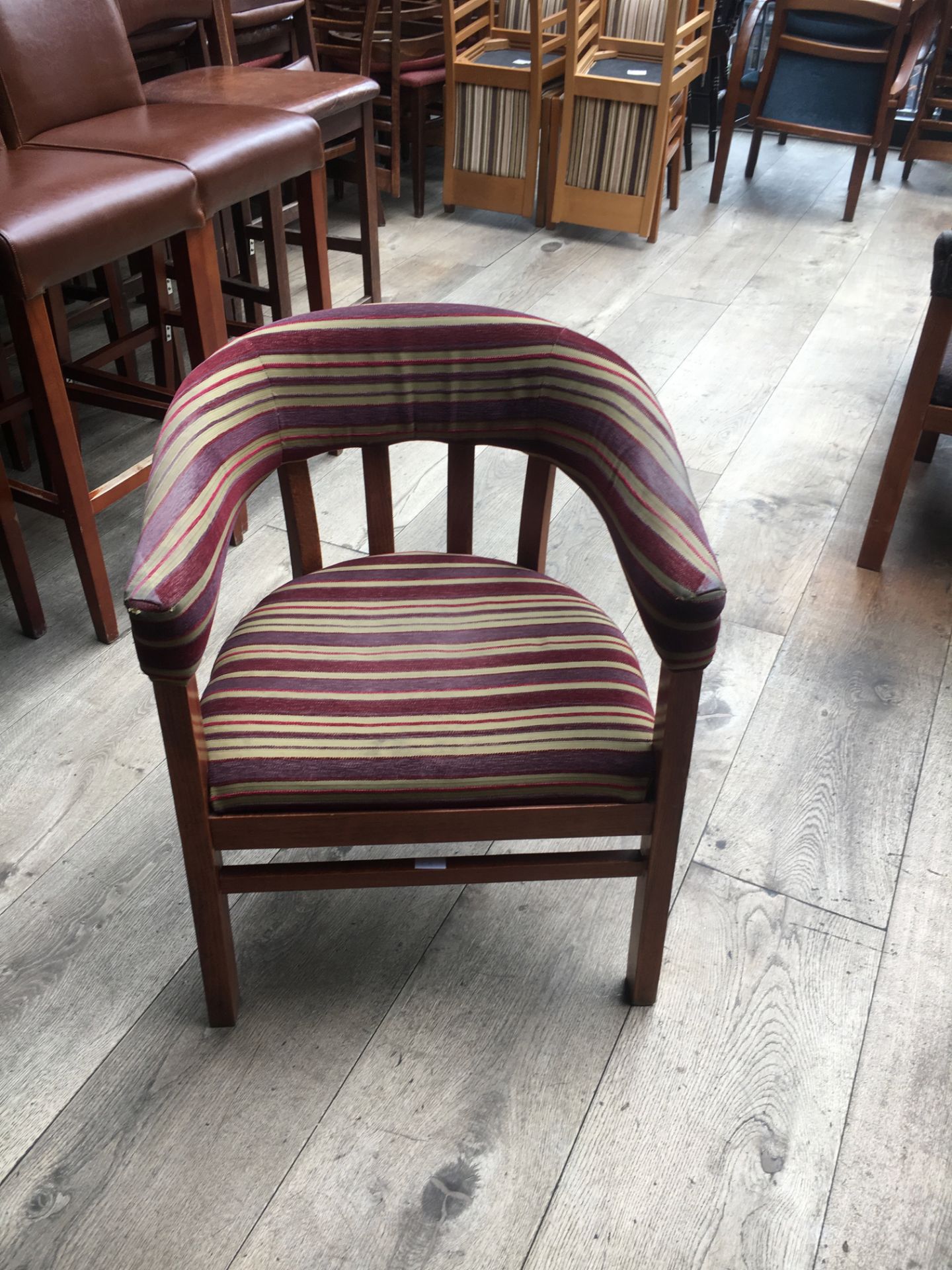 Upholstered Dining Chair, patterned finish, height approx 42cm.