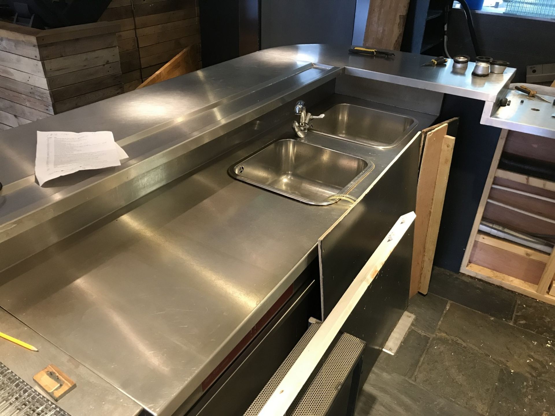 Double stainless steel Sink.