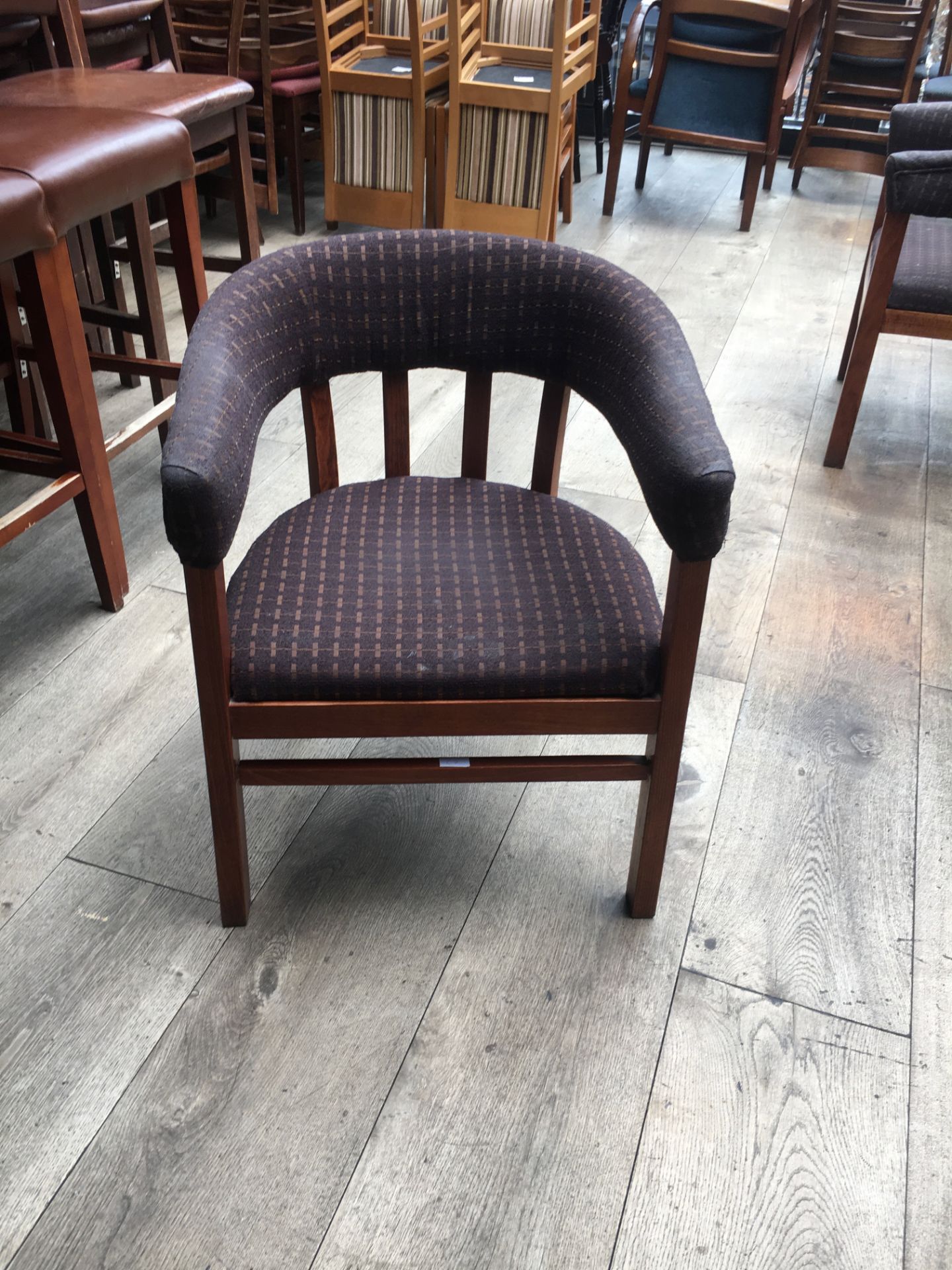 Upholstered Dining Chair, patterned finish, height approx 42cm.