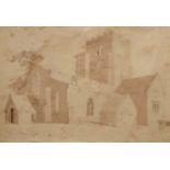 JOHN SELL COTMAN (1782-1842) Church Study pencil and sepia wash, signed and dated 1803 lower left 22