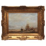 ATTRIBUTED TO ALFRED PRIEST (1810-1850) Norfolk Coastal Scene oil on canvas 50 x 70cms