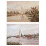 AR WILLIAM EDWARD MAYES (1861-1952) Broadland views pair of watercolours, both signed 22 x 32cm (2)