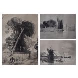 JOHN SELL COTMAN (1782-1842) "Itteringham", "The Devil Tower, Norwich" and "Below Langley" group