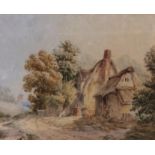 JOHN BERNEY LADBROOKE (1803-1879) Country scene with cottage watercolour, monogrammed lower right 22
