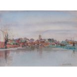 AR FRANK SOUTHGATE, RBA, (1872-1916) "Beccles" watercolour, signed lower right 19 x 26cm Provenance: