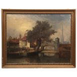 J S DEWAR (19TH/20TH CENTURY) "Pull's Ferry" oil on canvas, signed and dated 1854 lower left 70 x