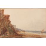 THOMAS LOUND (1801-1861) "Pakefield Beach" watercolour, monogrammed and dated 1833 lower left 14 x